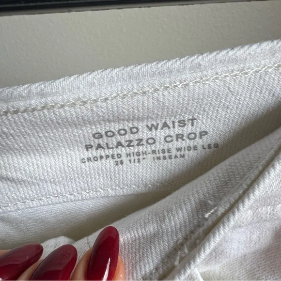 NWT Good American Good Waist Cropped Palazzo Jeans Sz 2/26 - Picture 9 of 12